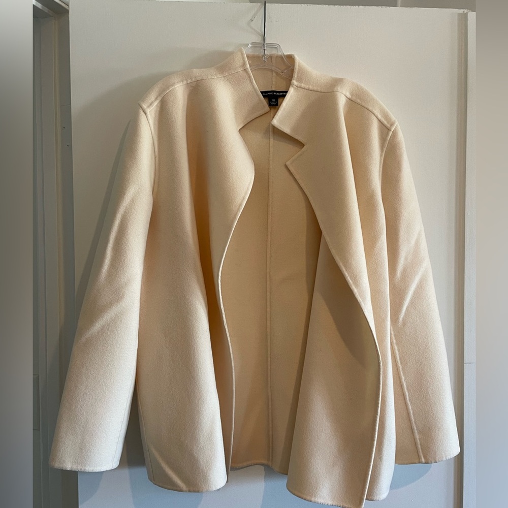Cream Ellen Tracy Linda Allard wool coat. Size 10